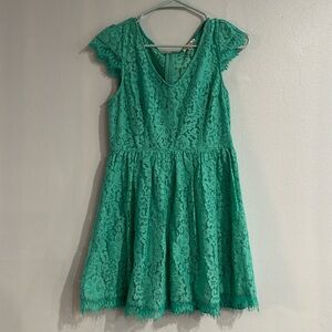 Mint Lace A Line Dress